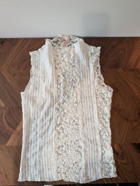 Willow White Lace & Knit Sleeveless Camisole